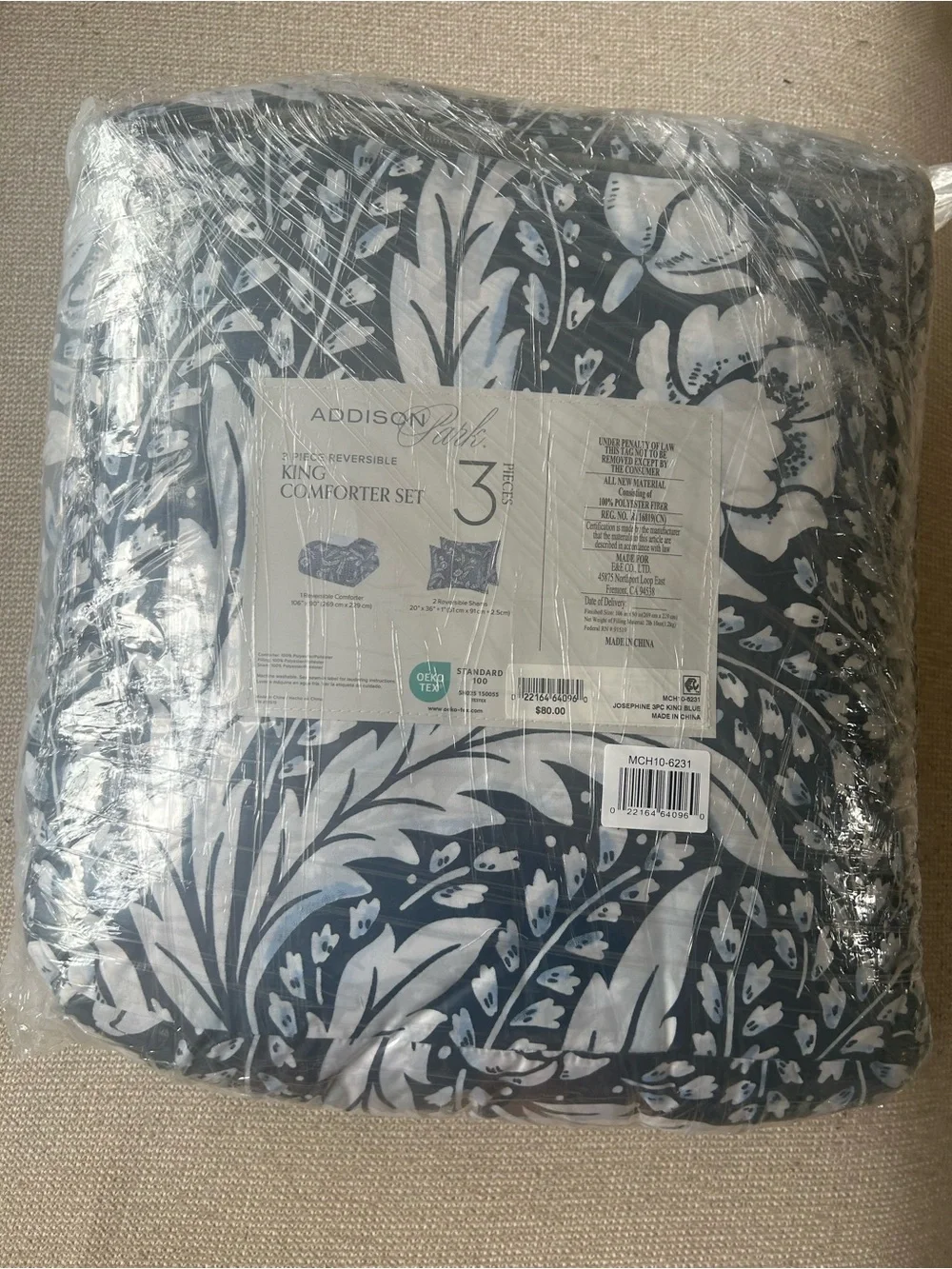 NWT ADDISON PARK reversible comforter set.